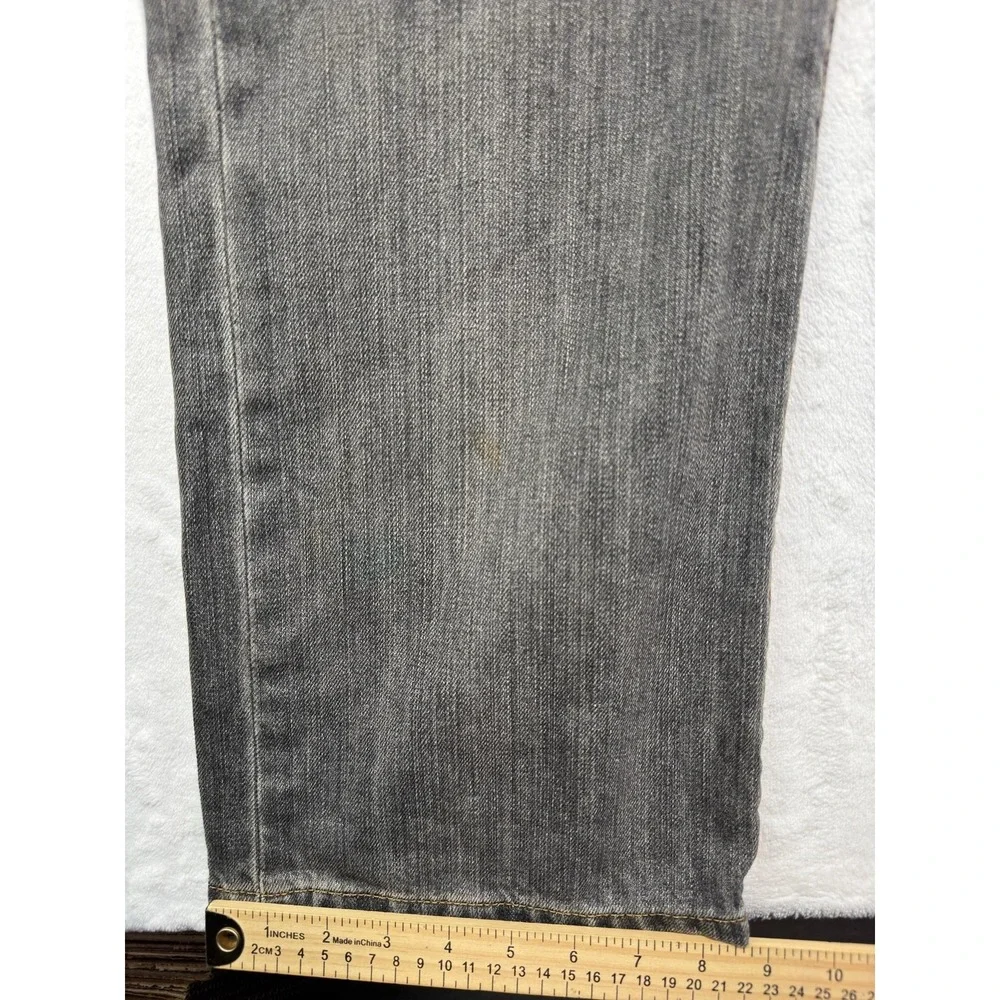 Levis 501 Jeans Mens 38x34 Gray Button Fly Straight Leg Denim Charcoal Wash XX